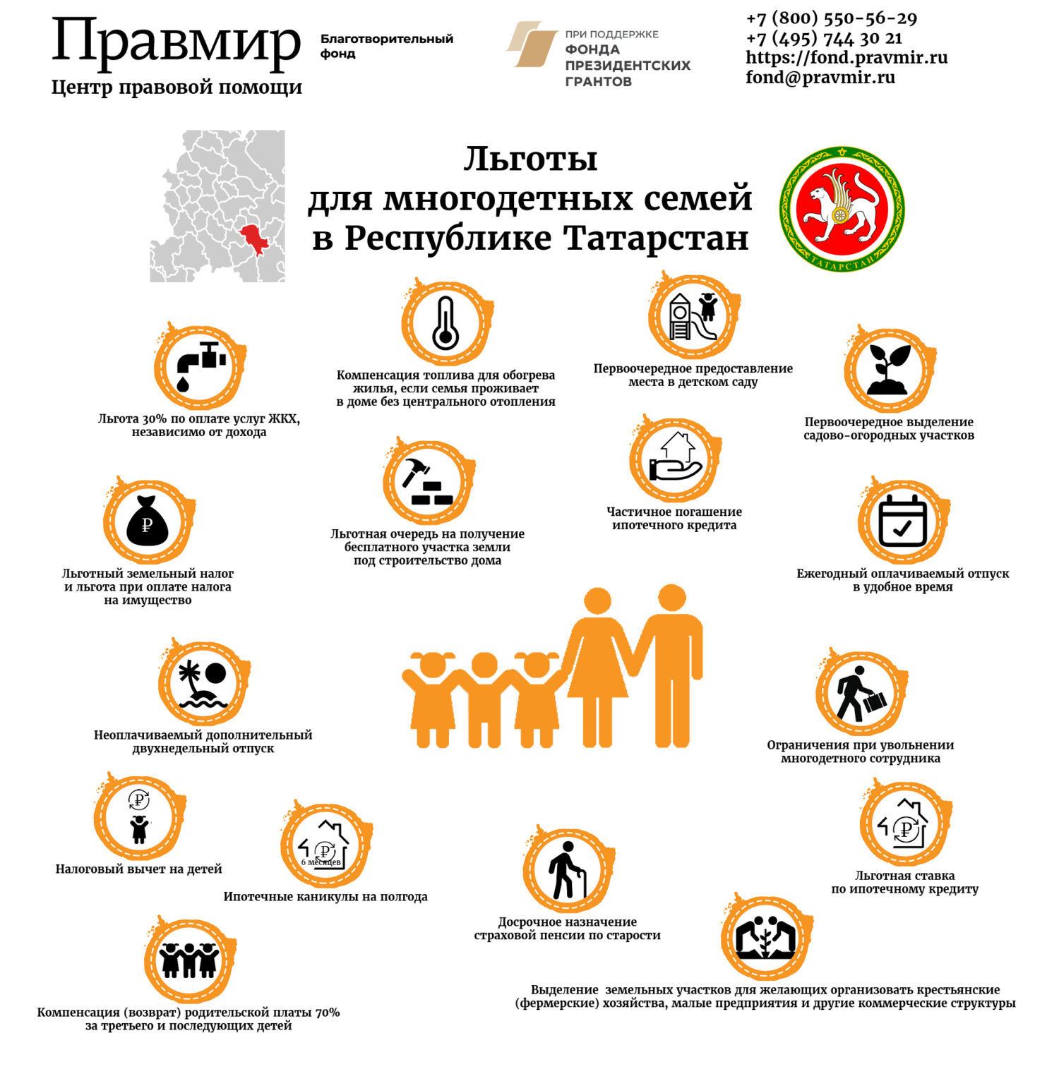 Льготы для многодетных семей в Республике Татарстан